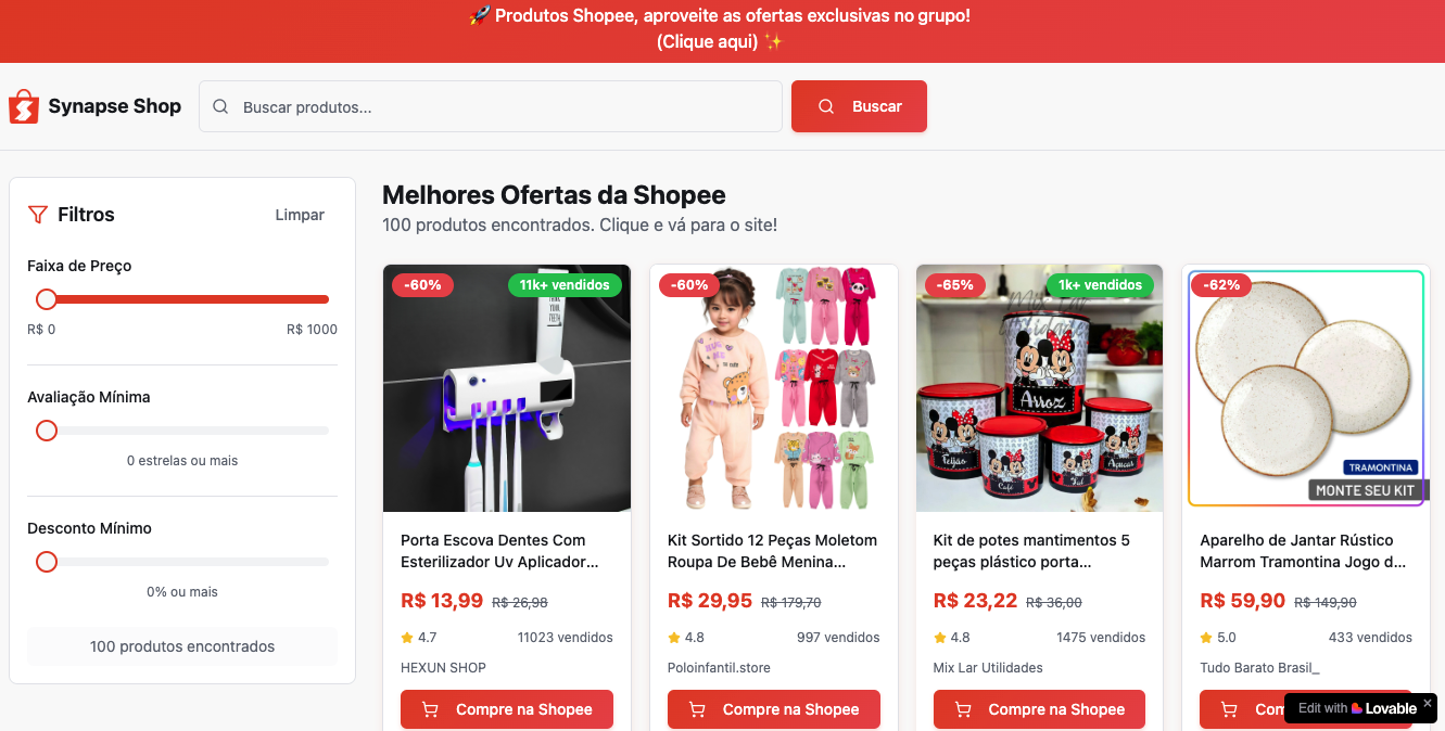 Automação de Ofertas Shopee